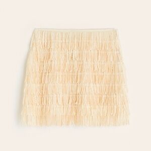 H&M Sequin-fringed Skirt - Light Beige - Size XL